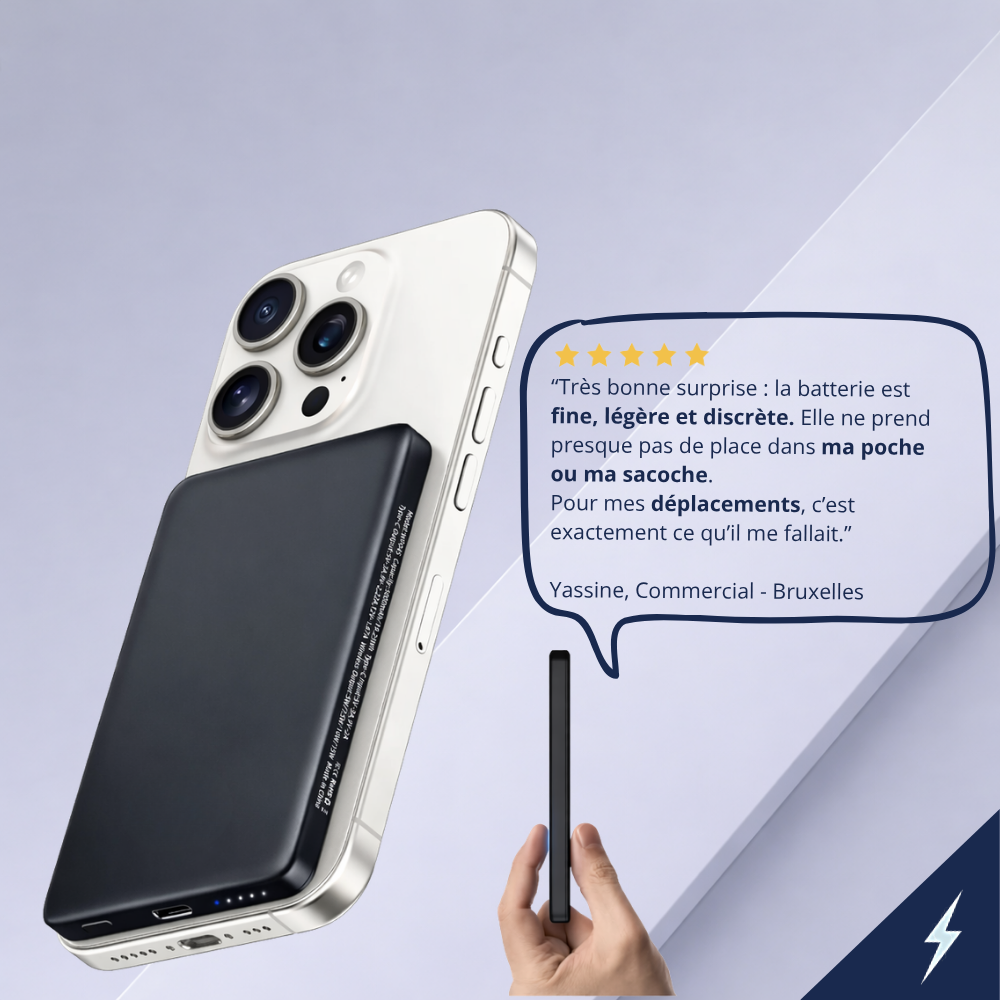 Batterie Externe Fine Magnétique