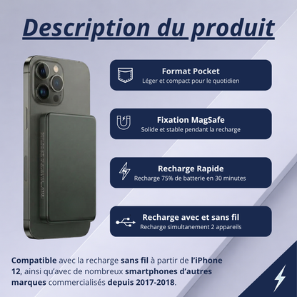 Batterie Externe Fine Magnétique
